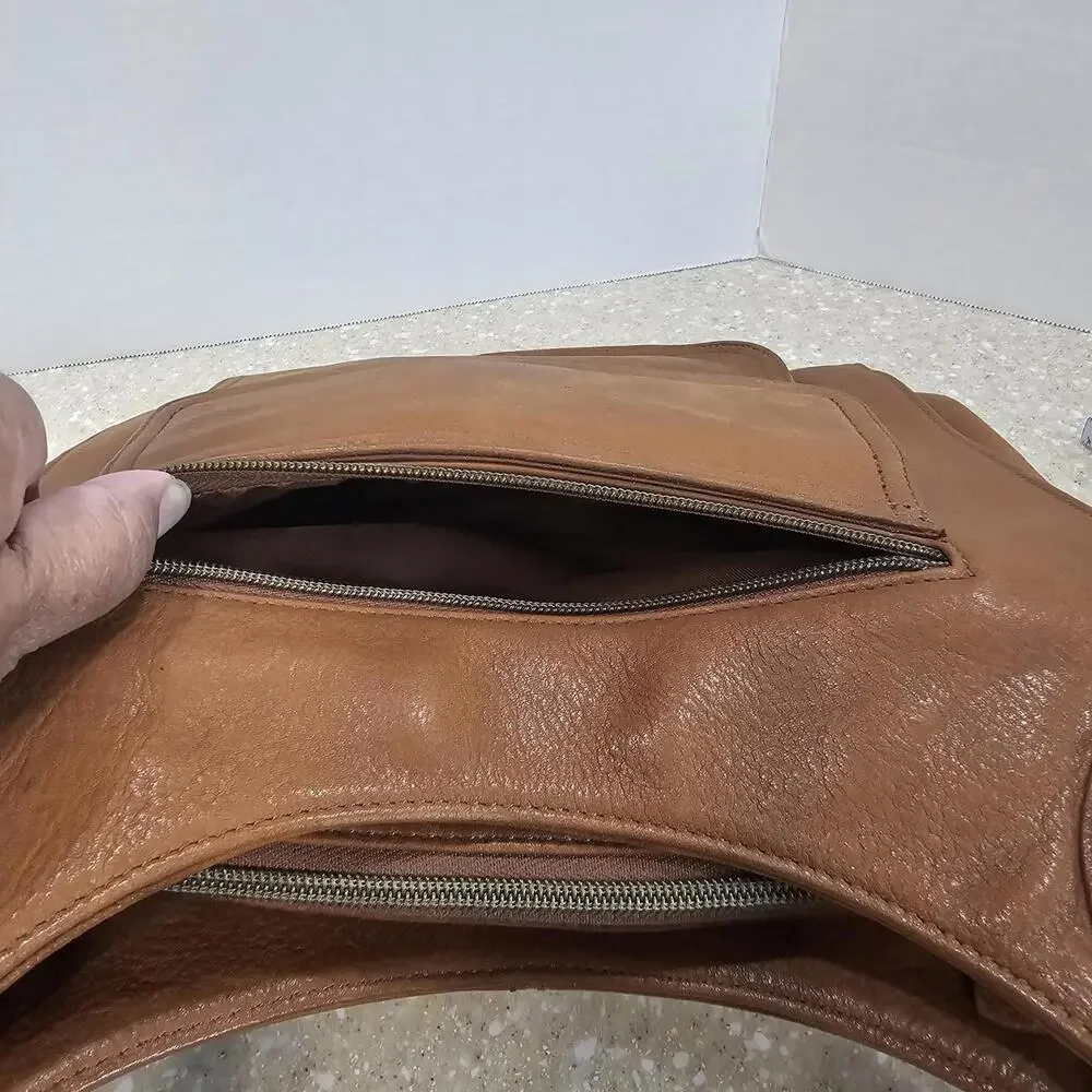Fossil 75082 Brown Leather Crossbody Purse Bag Multi Organizer Zipper & Snap - Picture 12 of 14